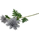 Sztuczna gałązka z dwoma daliami szarymi - dekoracja o naturalnym wyglądzie, 66 cm - obrazek 3