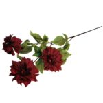 Sztuczna Gałązka z 3 Brązowymi Daliami - Dekoracja o Wysokości 80 cm - obrazek 2