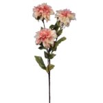 Dekoracyjna Gałązka z Trzema Daliami w Jasnoróżowym Kolorze - 80 cm - obrazek 2