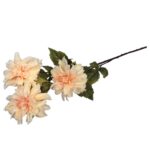 Sztuczna Gałązka z Trzema Daliami Kremowymi - Realistyczna Dekoracja Wysokości 80 cm - obrazek 3