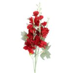 Dekoracyjna Gałązka z 5 Czerwonymi Daliami Sztucznymi - Wygląd Naturalny, Wysokość 86cm - obrazek 2