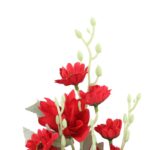 Dekoracyjna Gałązka z 5 Czerwonymi Daliami Sztucznymi - Wygląd Naturalny, Wysokość 86cm - obrazek 3