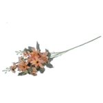 Sztuczna Gałązka z 5 Łososiowymi Daliami Wielopąkowymi - Dekoracja Wysokiej Jakości 86 cm - obrazek 3