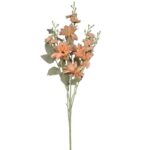 Sztuczna Gałązka z 5 Łososiowymi Daliami Wielopąkowymi - Dekoracja Wysokiej Jakości 86 cm