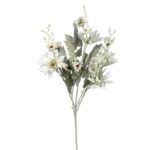 Zielona Gałąź Dekoracyjna z 5 Daliami i Pąkami - Kwiat Sztuczny o Naturalnym Wyglądzie - obrazek 2