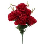 BUKIET 7 RÓŻ KWIAT SZTUCZNY BORDO 70 CM