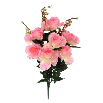 BUKIET 7 RÓŻ KWIAT SZTUCZNY RÓŻOWE 70 CM