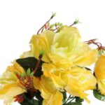 BUKIET 7 RÓŻ KWIAT SZTUCZNY JASNO ŻÓŁTY 70 CM - obrazek 2