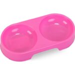 Podwójna Różowa Miską dla Psa 200ml z Bezpiecznego Tworzywa - obrazek 2