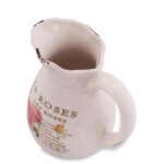 Dzbanek Ceramiczny Rose z Antypoślizgowymi Podkładkami, Styl Vintage, 16 cm - obrazek 2