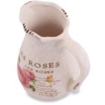 Dzbanek Ceramiczny Rose Vintage 13 cm w Stylu Shabby Chic - obrazek 2