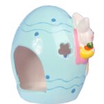 Lampion Ceramiczny Wielkanocny Jajko z Zajączkiem w Kolorze Różowym na Świeczkę Tealight - obrazek 2