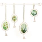 Kreatywny Zestaw 4 Okrągłych Ram na Zdjęcia z Dekoracyjnymi Frędzlami i Wstążkami