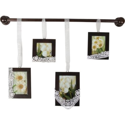 Zestaw 4 dekoracyjnych ramek na zdjęcia prostokątne