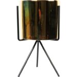 Złota Ceramiczna Osłonka na Metalowym Trójnogu 30x16cm