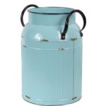 Metalowa Kanka Vintage Miętowa z Efektem Postarzania 27x18x13 cm - obrazek 2