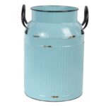 Metalowa Kanka Vintage Miętowa z Efektem Postarzania 27x18x13 cm