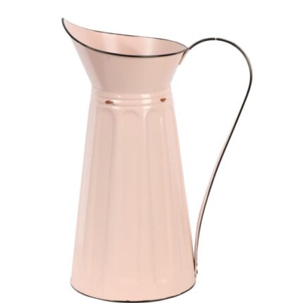Dzban Dekoracyjny Vintage do Kwiatów Koloru Pudrowego Różu z Efektem Postarzania