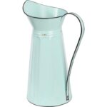 Metalowy Dzban dekoracyjny z efektem postarzania w kolorze miętowym - obrazek 2