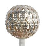 Metalowe Kule z Białymi LED - Lampki Choinkowe, 20 Sztuk, Zasilanie Bateryjne, Srebrne - obrazek 2