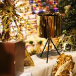 Złota Ceramiczna Osłonka na Metalowym Trojnogu 27 cm - obrazek 3