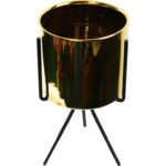 Złota Ceramiczna Osłonka na Metalowym Trojnogu 27 cm