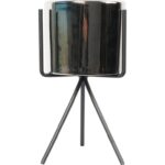 Złota Osłonka Ceramiczna na Czarnym Metalowym Trójnogu 23 cm - obrazek 3