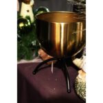 ZŁOTA OSŁONKA METALOWA NA TRZY NOGI 23 CM - obrazek 3