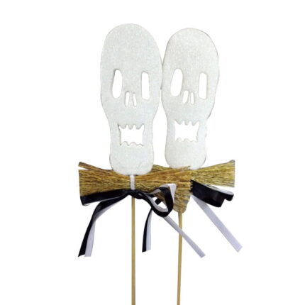 Dwa duszki piki w kolorze białym z brokatem 30x10cm