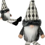 SKRZAT Świąteczny Krasnal GNOM Ozdoba Świąteczna Prezent 23 cm SZARY