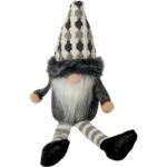 SKRZAT Świąteczny Krasnal GNOM Ozdoba Świąteczna Prezent 23 cm SZARY - obrazek 2