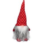 Figurka Krasnala Skrzat w Czapie Szary 30 cm