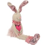 Różowy Zając Wielkanocny z Serduszkiem - Dekoracja Świąteczna 40cm - obrazek 2