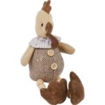 KURA PLUSZOWA FIGURKA SIEDZĄCA BRĄZOWA