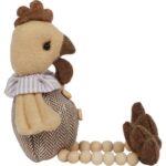 KURA PLUSZOWA FIGURKA SIEDZĄCA BRĄZOWA - obrazek 3