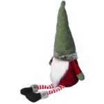 Zielony skrzat z zwisającymi nogami 55 cm - Dekoracja Świąteczna - obrazek 3