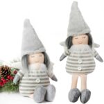 Pluszowy Anioł Siedzący ze Zwisającymi Nogami 40cm - Kolor Szary