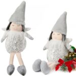 Pluszowy Anioł Siedzący ze Zwisającymi Nogami 42cm – Kolor Szary