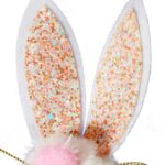 OPASKA NA GŁOWĘ Z GŁOWĄ ZAJĄCA RÓŻOWA - obrazek 3