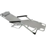 OXFORD LEŻAK FOTEL OGRODOWY WZMOCNIONY SKŁADANY SILVER - obrazek 2