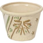 Świąteczna osłonka z ceramiki kremowa KOKARDKI 9 cm