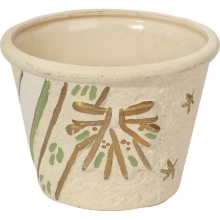 Świąteczna osłonka z ceramiki kremowa KOKARDKI 9 cm