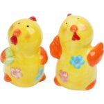 Zestaw Wielkanocny: Solniczka i Pieprzniczka w Kształcie Kurczaków Ceramicznych - obrazek 2