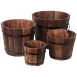 Donica Drewniana z Metalowymi Obręczami i Uchwytami 17x14x13cm - Kolekcja Premium - obrazek 3