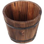 Donica Drewniana z Metalowymi Obręczami i Uchwytami 17x14x13cm - Kolekcja Premium - obrazek 2