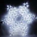 Świetlna Dekoracja Neonowa w Kształcie Śnieżynki 56cm do Użytku Zewnętrznego IP 44, 220V, Biała - obrazek 3