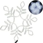 Świetlna Dekoracja Neonowa w Kształcie Śnieżynki 56cm do Użytku Zewnętrznego IP 44, 220V, Biała