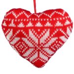 Ozdoba bożonarodzeniowa zawieszka wełniana SERCE 12 cm - obrazek 2