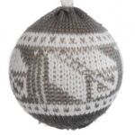 Ozdoba bożonarodzeniowa zawieszka wełniana BOMBKA SZARA 8 cm - obrazek 2