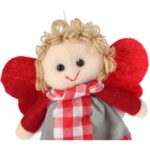 Ozdoba bożonarodzeniowa zawieszka ANIOŁEK  z materiału 15 cm CZERWONA - obrazek 2